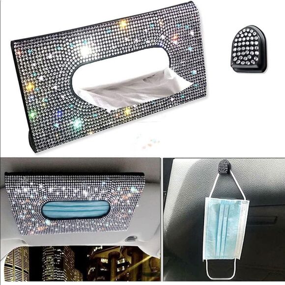 Car Visor Bling Tissue/Mask Holder NWT - Picture 1 of 16